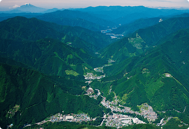 奥多摩湖・富士山